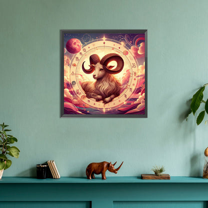 Twelve Zodiac Signs-Aries - Full Round Drill Diamond Painting 30*30CM