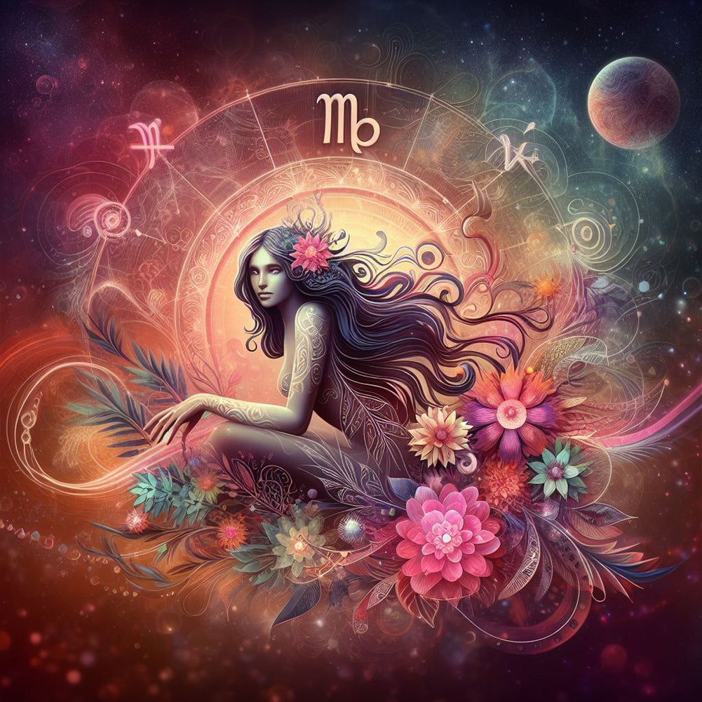 Twelve Zodiac Signs-Virgo - Full Round Drill Diamond Painting 30*30CM