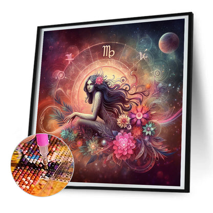 Twelve Zodiac Signs-Virgo - Full Round Drill Diamond Painting 30*30CM