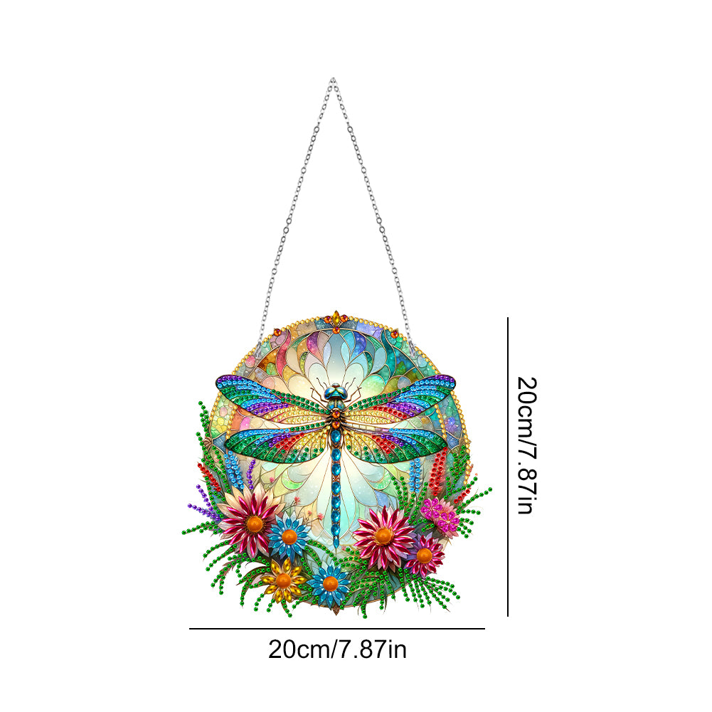 Sun Catcher Diamond Painting Dot Pendant for Office Decor (Dragonfly KJ0110)