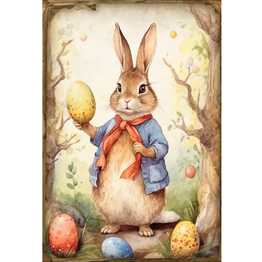 Retro Bunny - 11CT Stamped Cross Stitch 40*60CM