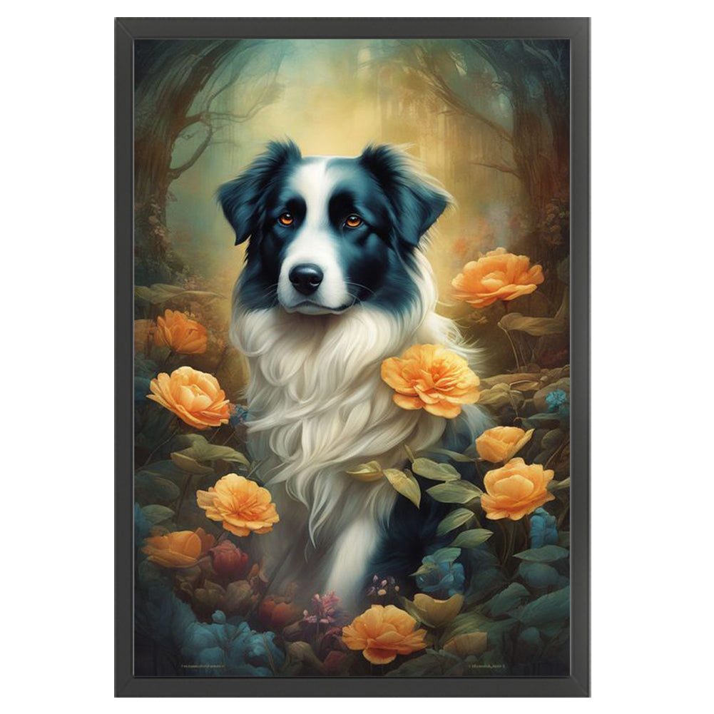 Border Collie - 11CT Stamped Cross Stitch 40*60CM