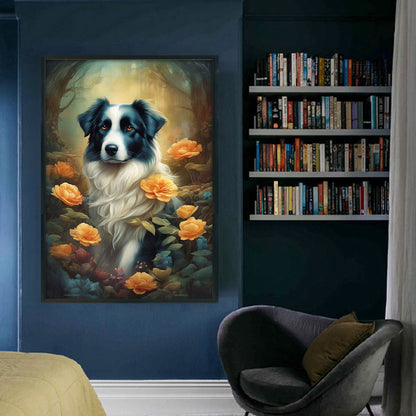 Border Collie - 11CT Stamped Cross Stitch 40*60CM