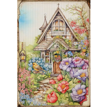 Vintage Poster - Garden Cabin - 11CT Stamped Cross Stitch 40*60CM