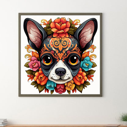 Painted Dog Head - Full Round Drill Diamond Painting 30*30CM
