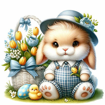 Cartoon Bunny - Full Round Drill Diamond Painting 30*30CM