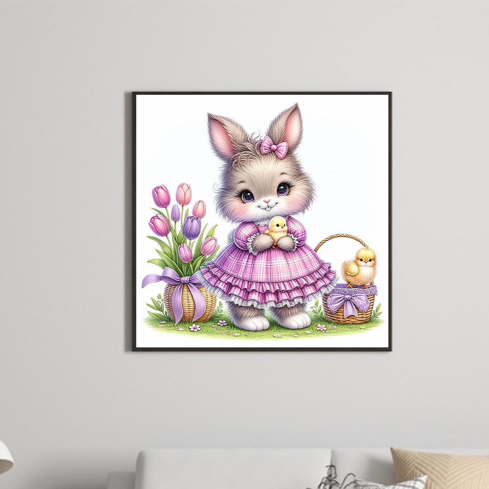Cartoon Bunny - Full Round Drill Diamond Painting 30*30CM