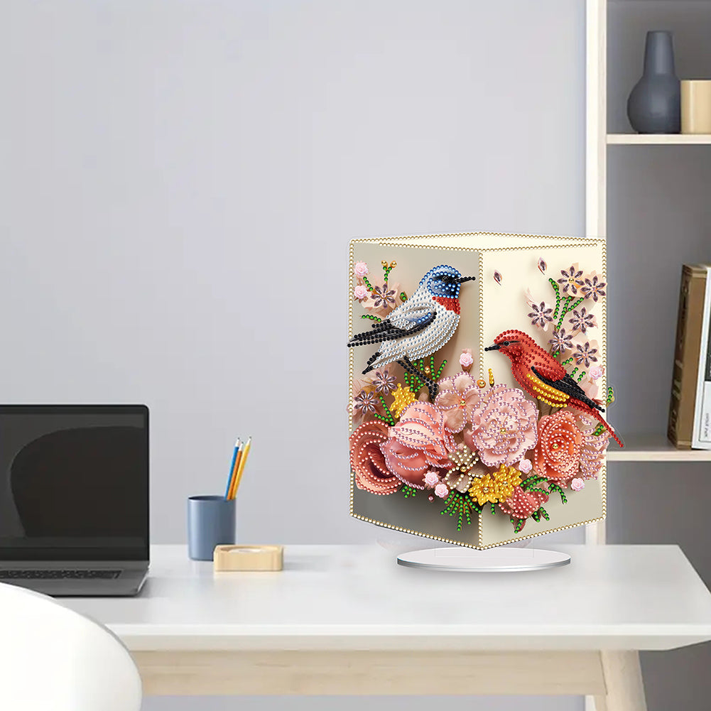 Acrylic Bird Flower Vase Desktop Diamond Painting Art Kits for Home Office Decor
