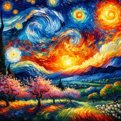 The Scenery Through Van Gogh'S Eyes - Full Round Drill Diamond Painting 30*30CM