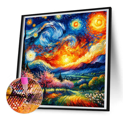 The Scenery Through Van Gogh'S Eyes - Full Round Drill Diamond Painting 30*30CM