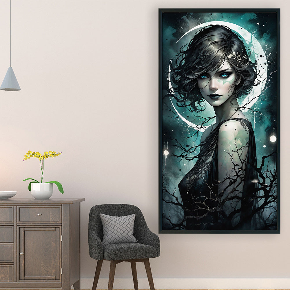 Dark Style Woman - 11CT Stamped Cross Stitch 40*75CM