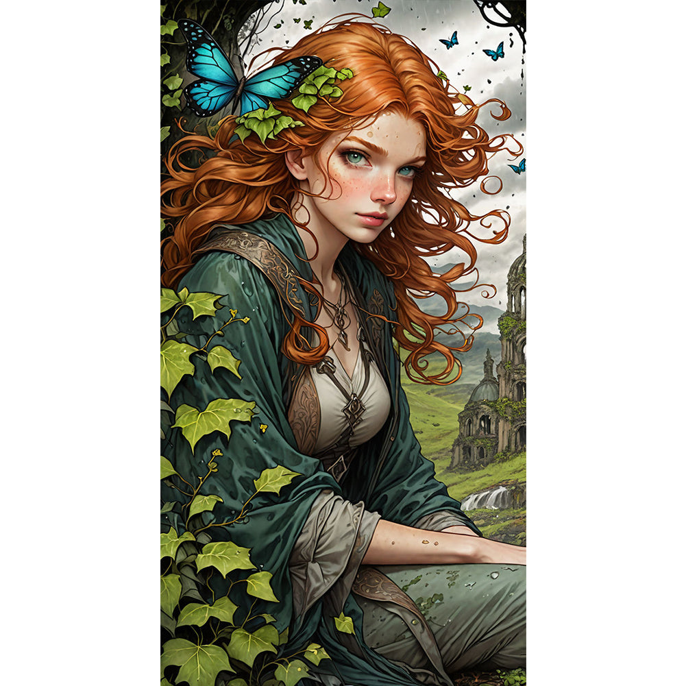 Classical Girl - 11CT Stamped Cross Stitch 40*75CM