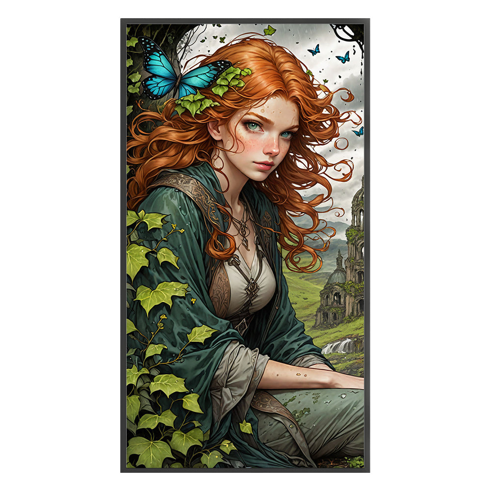 Classical Girl - 11CT Stamped Cross Stitch 40*75CM