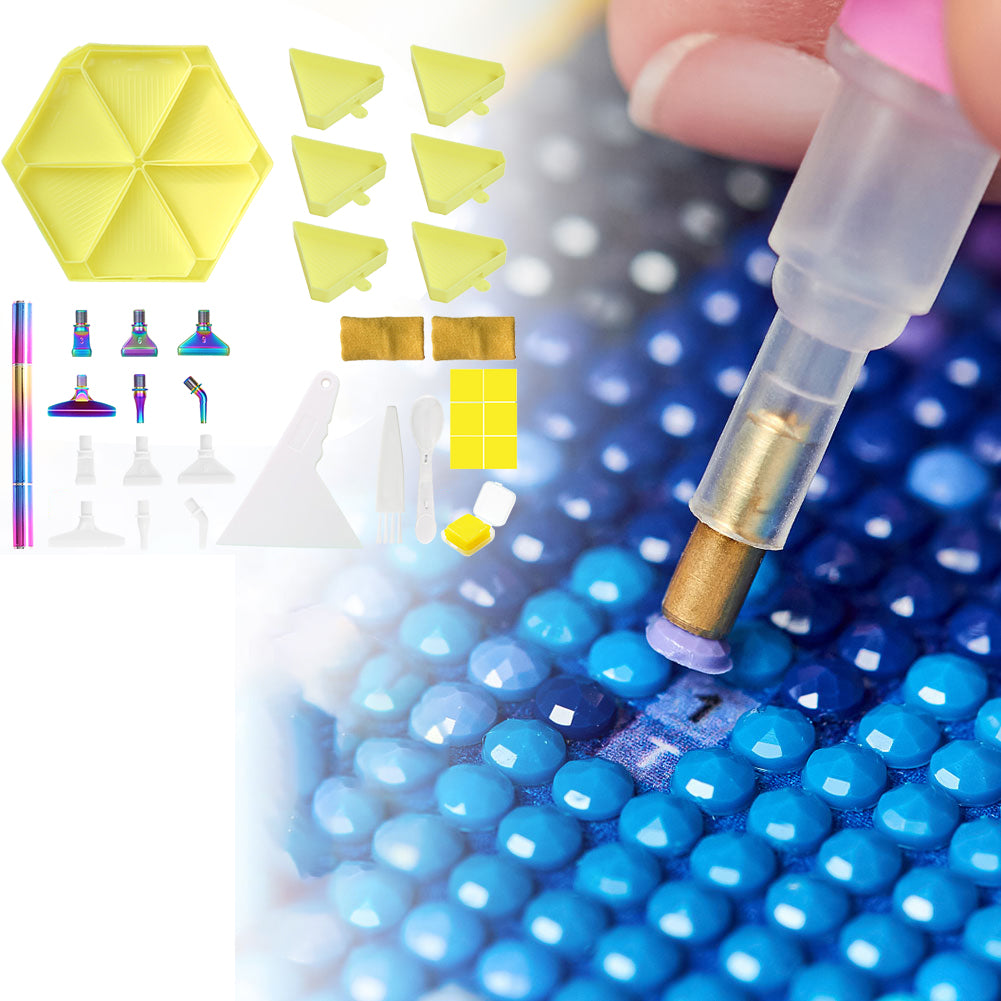 Diamond Painting Tool Accessory Tray Kit with Brush Spoon Glue Clays (Set 3)