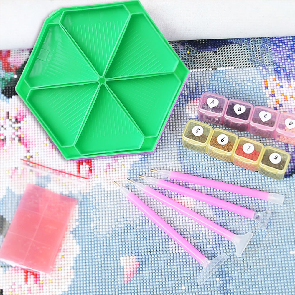 Diamond Painting Tool Accessory Tray Kit with Brush Spoon Glue Clays (Set 3)