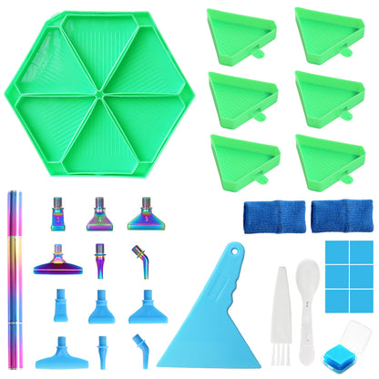 Diamond Painting Tool Accessory Tray Kit with Brush Spoon Glue Clays (Set 3)