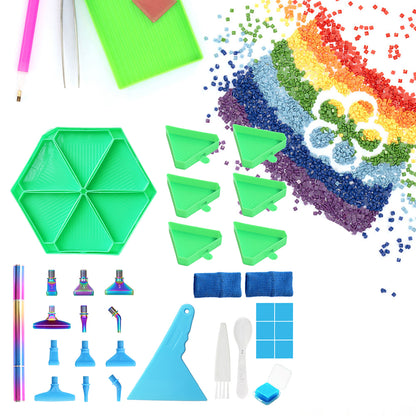 Diamond Painting Tool Accessory Tray Kit with Brush Spoon Glue Clays (Set 3)