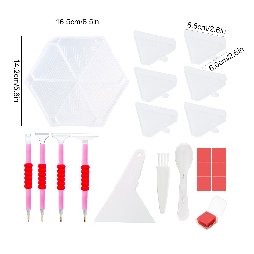 Diamond Painting Tool Accessory Tray Kit with Brush Spoon Pen Glue Clay (Set 1)