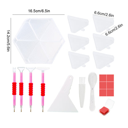 Diamond Painting Tool Accessory Tray Kit with Brush Spoon Pen Glue Clay (Set 1)
