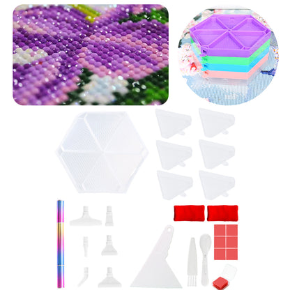 Diamond Painting Tool Accessory Tray Kit with Brush Spoon Glue Clays (Set 2)