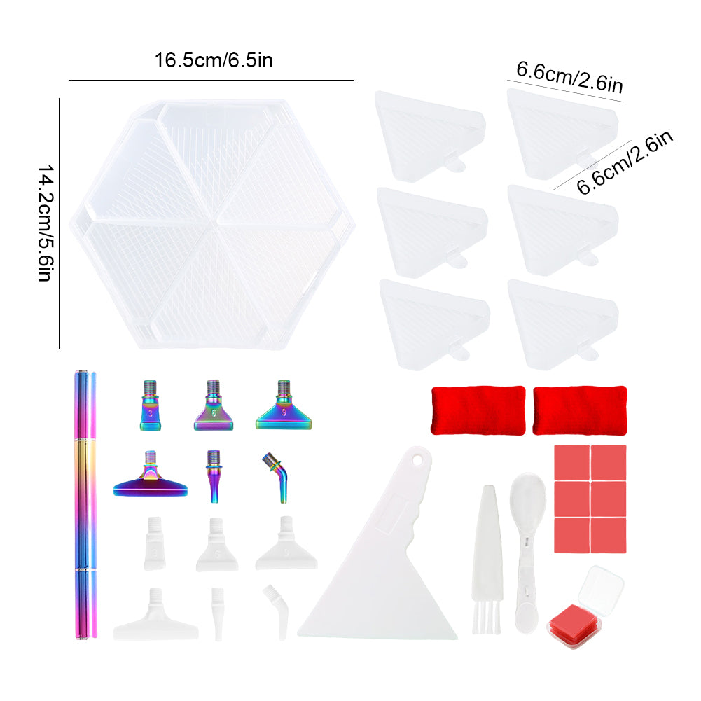Diamond Painting Tool Accessory Tray Kit with Brush Spoon Glue Clays (Set 3)