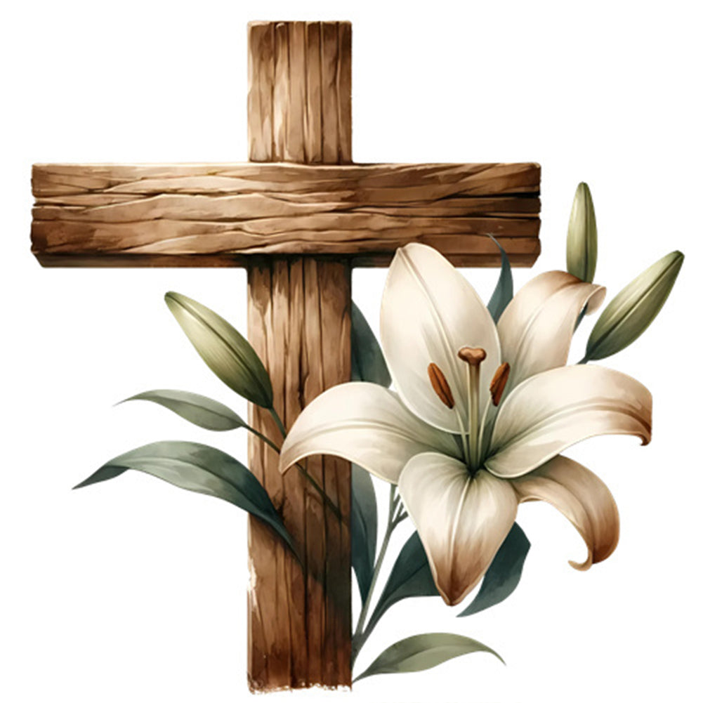 Cross Lily - Full Square Drill Diamond Painting 40*70CM