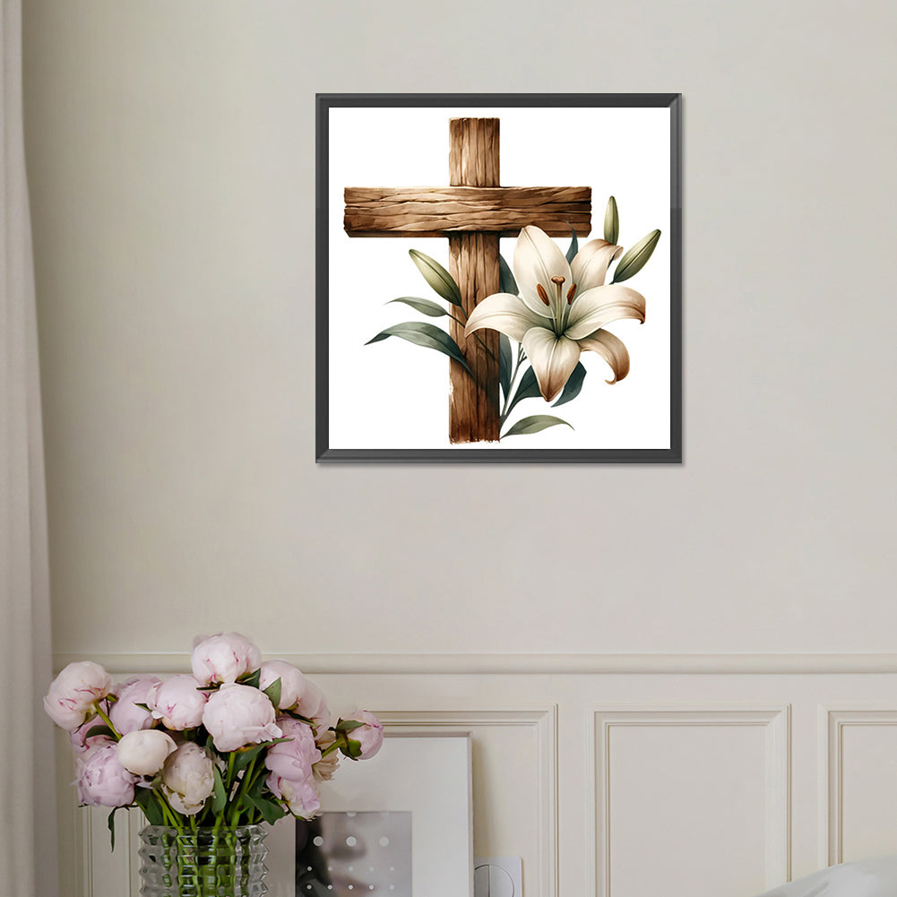 Cross Lily - Full Square Drill Diamond Painting 40*70CM