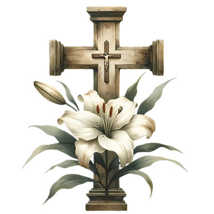 Cross Lily - Full Square Drill Diamond Painting 40*70CM
