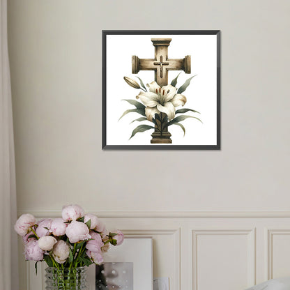 Cross Lily - Full Square Drill Diamond Painting 40*70CM