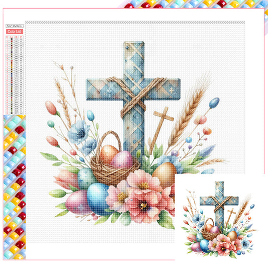 Easter Cross - Full Square Drill Diamond Painting 30*30CM