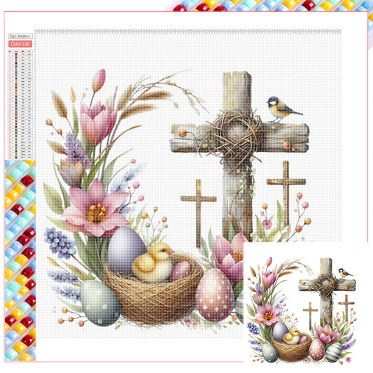 Easter Cross - Full Square Drill Diamond Painting 30*30CM