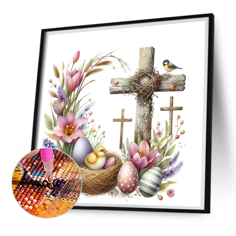 Easter Cross - Full Square Drill Diamond Painting 30*30CM
