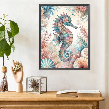 Flowers Seahorse - Full Round Drill Diamond Painting 30*40CM