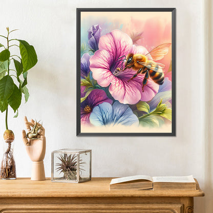 Flower Bee - Full Round Drill Diamond Painting 30*40CM
