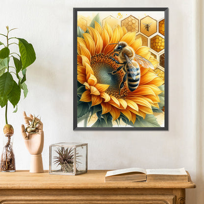 Flower Bee - Full Round Drill Diamond Painting 30*40CM