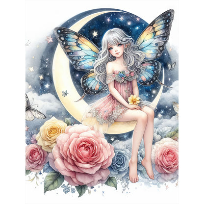 Moon Fairy - Full Round Drill Diamond Painting 30*40CM