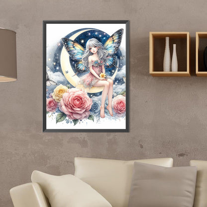 Moon Fairy - Full Round Drill Diamond Painting 30*40CM
