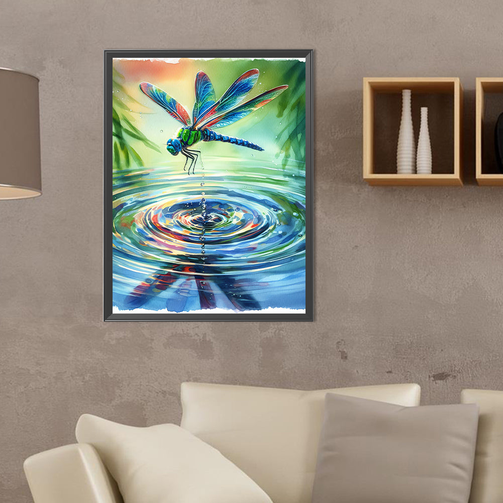 Romantic Dragonfly - Full Round Drill Diamond Painting 30*40CM