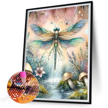Romantic Dragonfly - Full Round Drill Diamond Painting 30*40CM