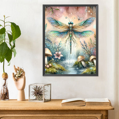 Romantic Dragonfly - Full Round Drill Diamond Painting 30*40CM