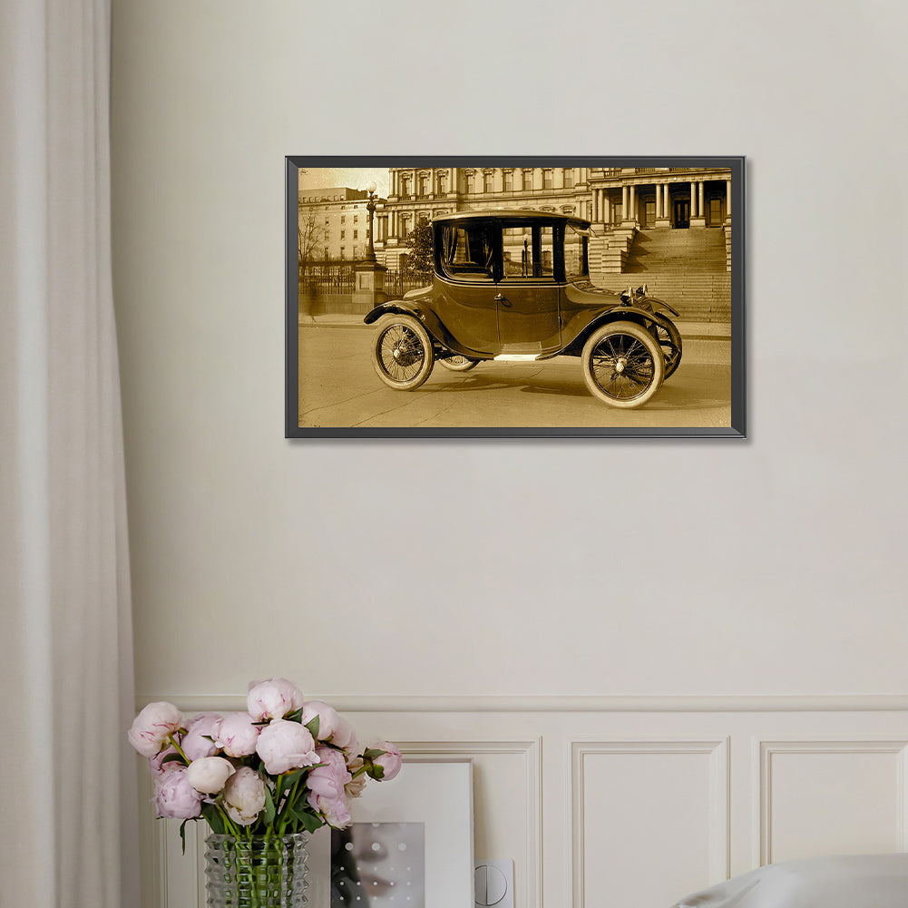 Ancient Locomotive - Full Round Drill Diamond Painting 50*30CM