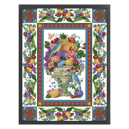 Gorgeous Fruit Bowl - 14CT Stamped Cross Stitch 37*48CM(Joy Sunday)