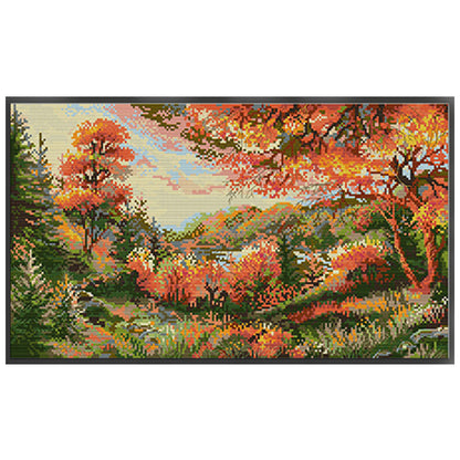 Autumn Scenery - 14CT Stamped Cross Stitch 48*30CM(Joy Sunday)