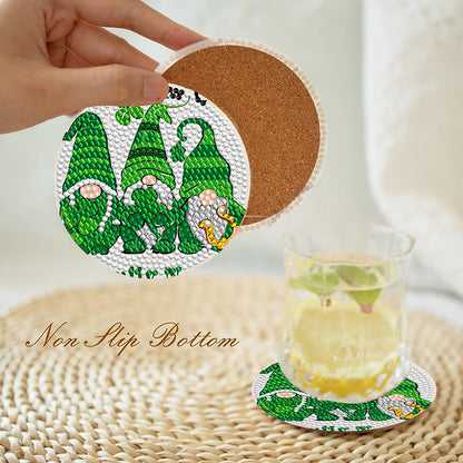 6Pcs Diamond Art Painting Coasters Craft Kit with Holder for Gift (Easter Egg)