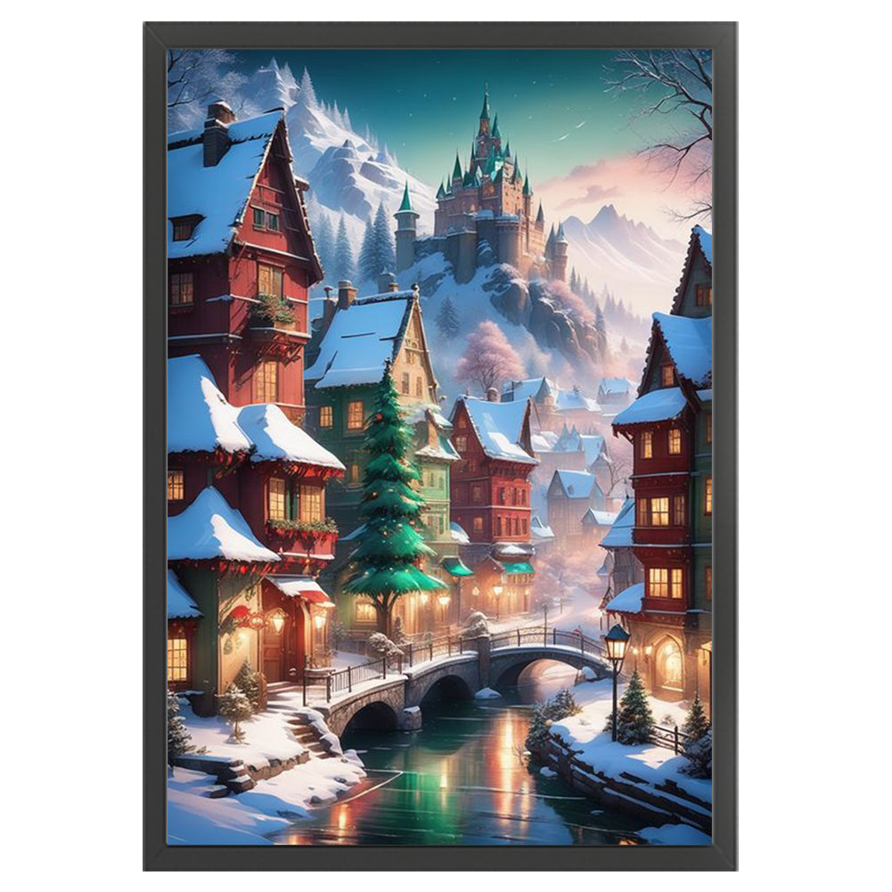 Winter Village - 11CT Stamped Cross Stitch 40*60CM