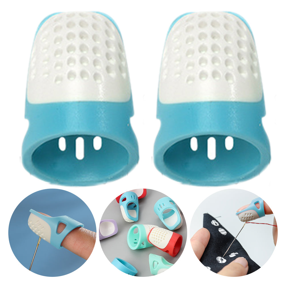 Sewing Thimble Finger Protector DIY Sewing Tool for Needlework (Blue Medium)