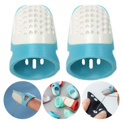 Sewing Thimble Finger Protector DIY Sewing Tool for Needlework (Blue Medium)