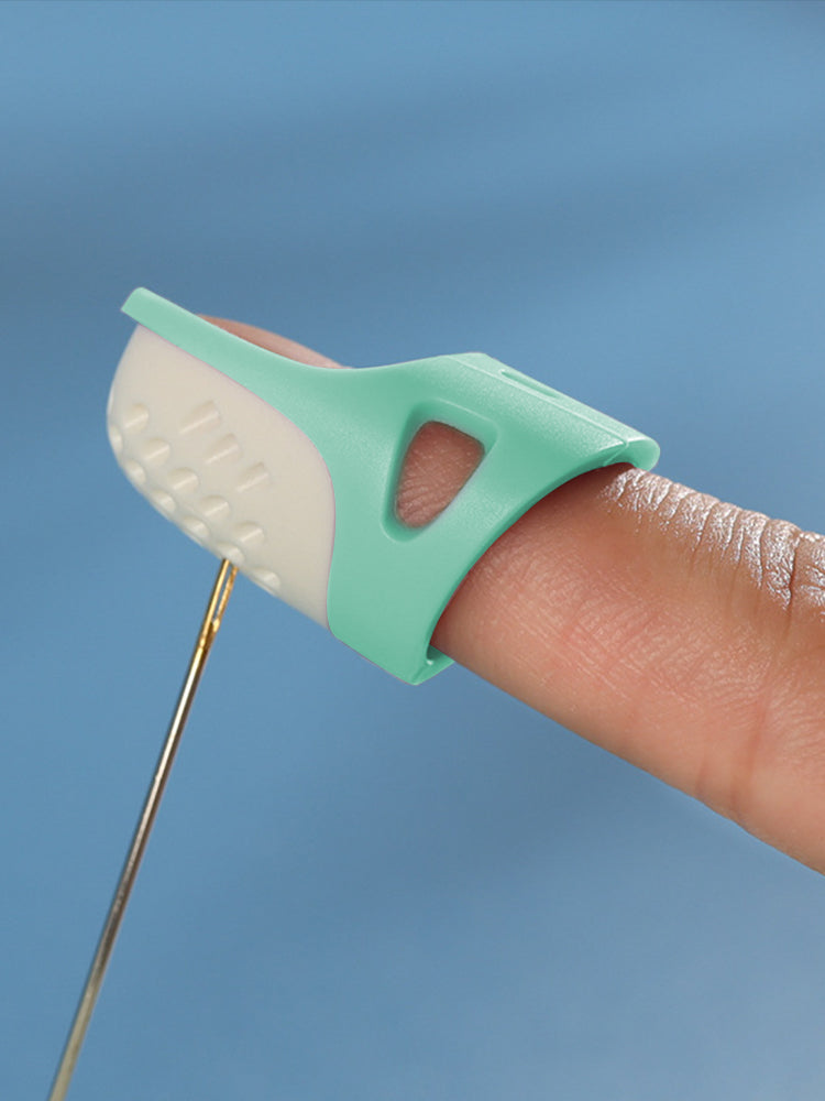 Sewing Thimble Finger Protector DIY Sewing Tool for Needlework (Green Large)