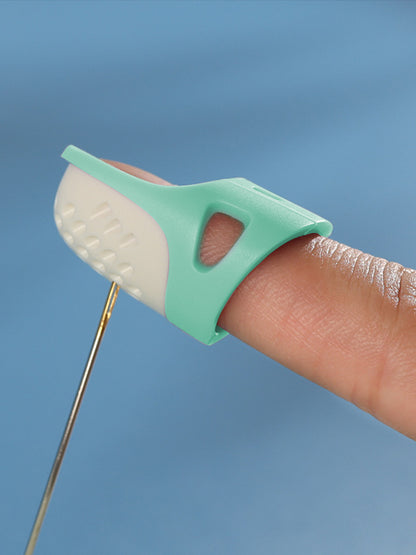 Sewing Thimble Finger Protector DIY Sewing Tool for Needlework (Green Large)