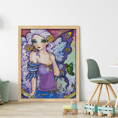 Butterfly Fairy - 14CT Stamped Cross Stitch 40*52CM(Joy Sunday)